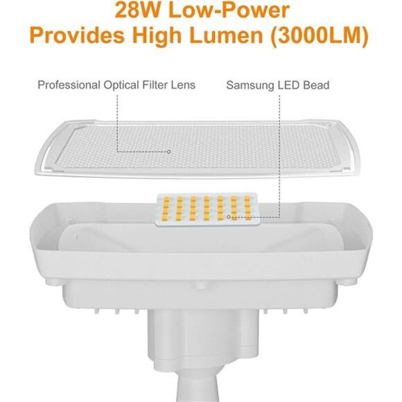 3000LM LED Security Light, 28W Flood Lights Outdoor , 2 Adjustable Heads - Picture 5 of 6